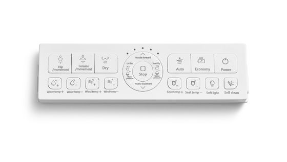 U-Form Soft Close Sanitärwaren Nachtmodus Smart Toilettensitz mit High-End-antibakteriellem Kunststoff und eingebauten Dämpfer